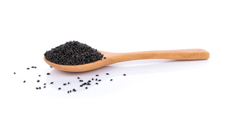 sweet basil seed in the spoon