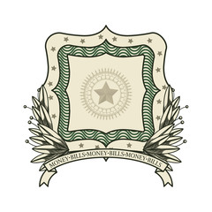money bills emblem design 