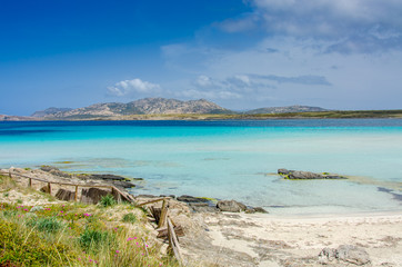 Beach Pelosa on Sardinia, Italy