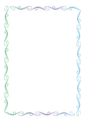 Beautiful raster silhouette frame with gradient filled. Color elegant  frame for advertisements, flyer, web, wedding and other invitations or greeting cards.