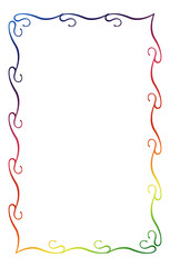 Beautiful raster silhouette frame with gradient filled. Color elegant  frame for advertisements, flyer, web, wedding and other invitations or greeting cards.