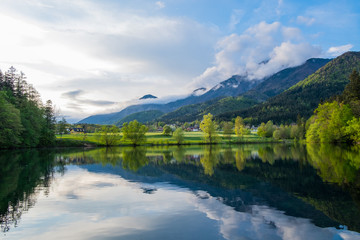 Fototapeta na wymiar Landscape with mountains and lake