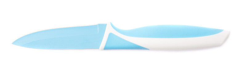 Steel blue knife isolated over the white background