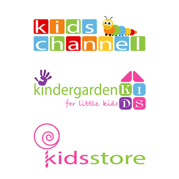 Kids Places Vector Logo Template