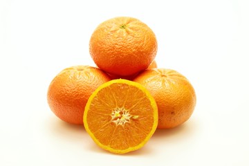 Mandarins on white background