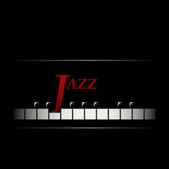 Jazz cafe concept. Abstract piano keyboard. Musical creative invitation.