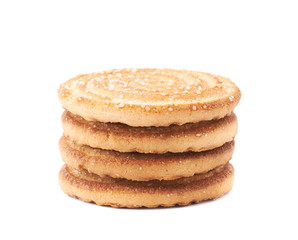 stack of cookies isolated over the white background