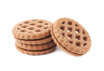 Stack of cookies isolated over the white background