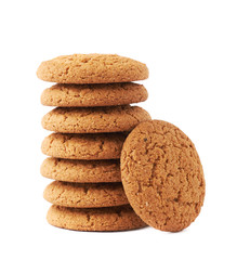 Fototapeta na wymiar Stack of cookies isolated over the white background