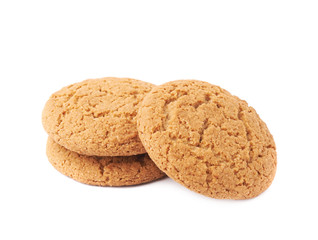 Stack of cookies isolated over the white background