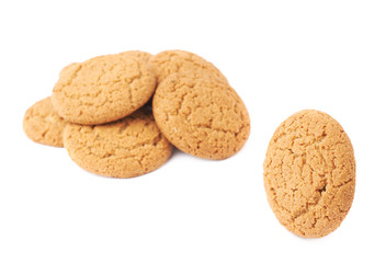 Pile of cookies isolated over the white background