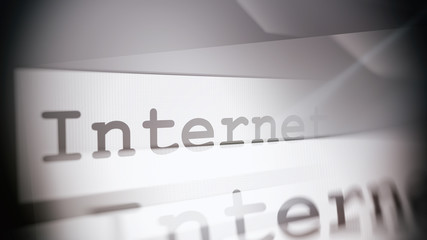 Close-up of Internet word in browser line