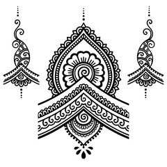 Henna tattoo flower template.Mehndi.
