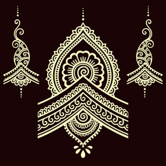 Henna tattoo flower template.Mehndi.
