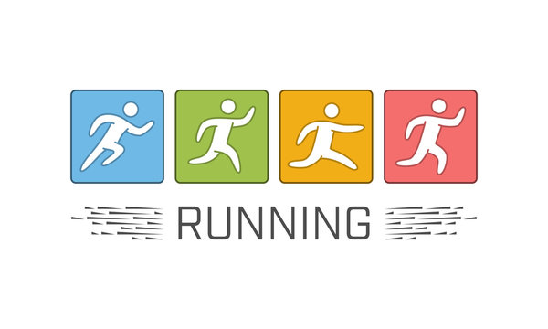 Modern colored running logo
