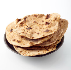Short stack of toasted indian flat chapati bread