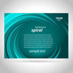 flyer size A4 green spiral background, stripes circle