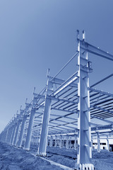 Steel structure workshop is under construction