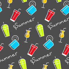 Drinks seamless pattern.Vector illustration