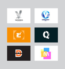 Alphabet letter icon logo set