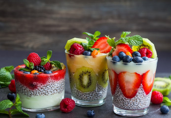 Chia and berry smoothies