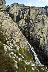 Fototapeta na wymiar waterfall in Mala Zmrzla dolina valley in High Tatras mountains