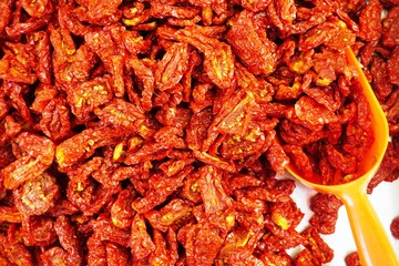 Sundried tomatoes in bulk at an Italian farmers market