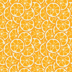 Cute seamless pattern with orange slices