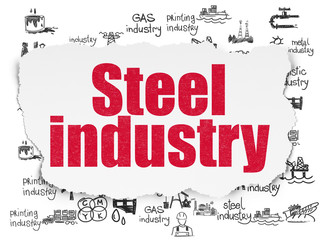 Fototapeta premium Industry concept: Steel Industry on Torn Paper background