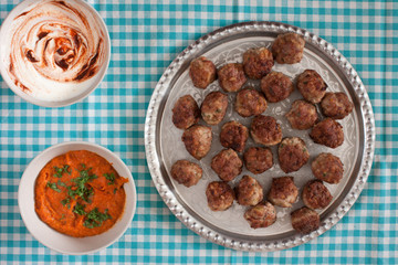 Beef meatballs on the plate