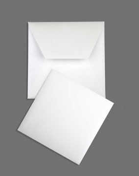 White Card And Envelope.