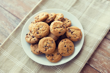 close up of chocolate oatmeal cookies on plate