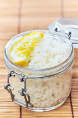Rice in jar