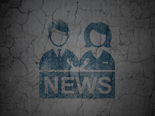 News concept: Anchorman on grunge wall background