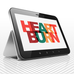 Health concept: Tablet Computer with Heartburn on  display