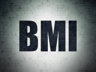 Healthcare concept: BMI on Digital Data Paper background
