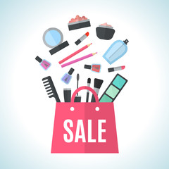 Make up concept flat illustration