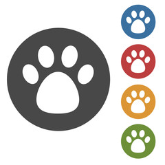 Animal footprints icon set