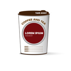 Take away coffee creative promotion poster or label vector illus
