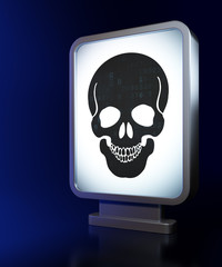 Health concept: Scull on billboard background
