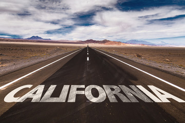 California written on desert road