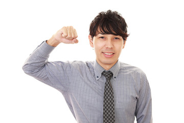 ガッツポーズのビジネスマン