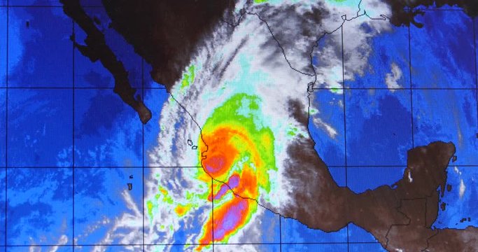 4k Hurricane Patricia is an active, powerful, but weakening tropical cyclone impacting Western Mexico