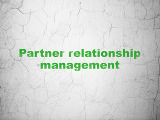 Business concept: Partner Relationship Management on wall background