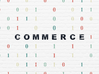 Business concept: Commerce on wall background