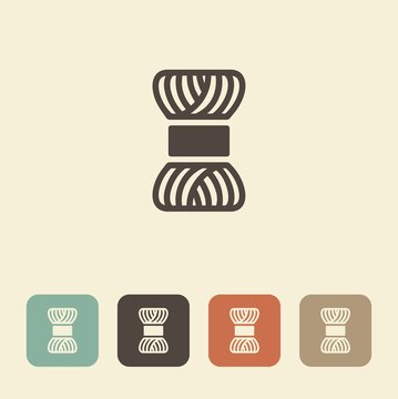 Skein of yarn for knitting. Vector icon