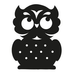 Silhouette of an owl. Template for design.
