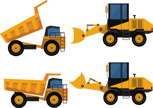 Set of icons construction equipment