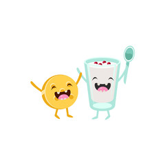 Yoghurt And Biscuit Cartoon Friends