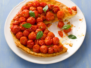rustic cherry tomato tarte tatin